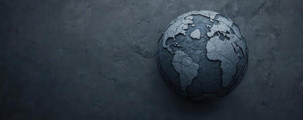 Planet covered in carbon emissions, choking environment, 3D illustration