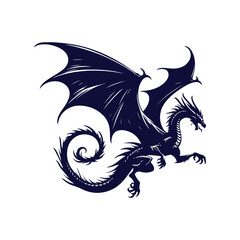  dragon silhouette vector illustration