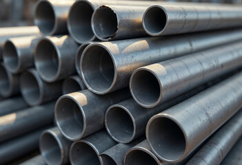 stack of steel pipes