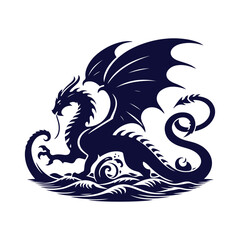  dragon silhouette vector illustration