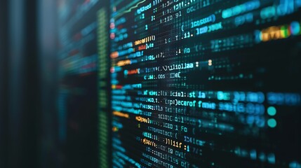 A computer screen displaying lines of code.