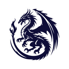  dragon silhouette vector illustration