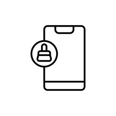 Cleaning app outline icons, minimalist vector illustration ,simple transparent graphic element .Isolated on white background