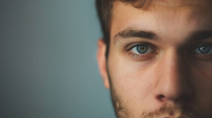 Fototapeta premium Close-Up Photography of Young Man with Green Eyes and Beard