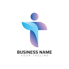 I abstract modern minimalist premium typography 3d colorful letter logo design template
