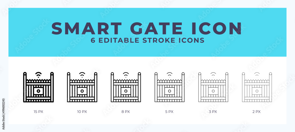 Poster smart gate vector icon for web and app. editable stroke vector illustration