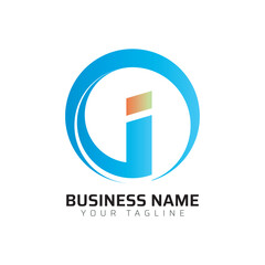 I abstract modern minimalist premium typography 3d colorful letter logo design template
