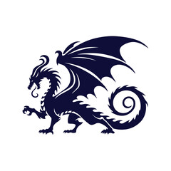 Naklejka premium dragon silhouette vector illustration