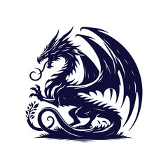  dragon silhouette vector illustration