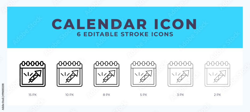 Poster calender vector icon for web and app. editable stroke vector illustration