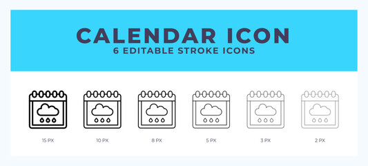 Calender icon. Editable stroke line icon vector illustration.