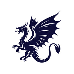 Naklejka premium dragon silhouette vector illustration