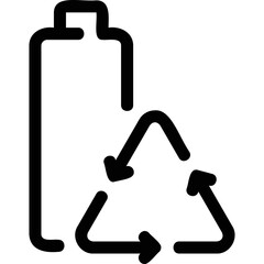 Simple vector icon battery recycling