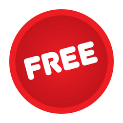 Red free sticker label vector, Special offer icon, Discount deal badge.