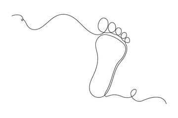 Continuous one line foot vector art illustration 