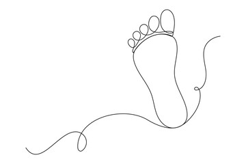Fototapeta premium Continuous one line foot vector art illustration 
