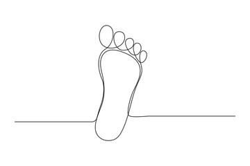 Continuous one line foot vector art illustration