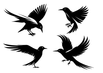 Obraz premium Silhouette bird illustration logo created with Generative Ai technology