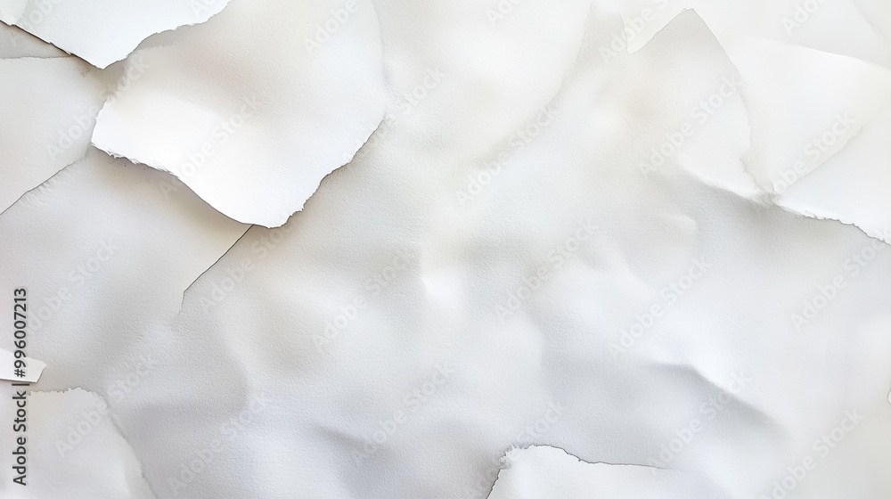 Aufkleber torn white paper pieces overlapping to create a textured background suitable for various artistic an