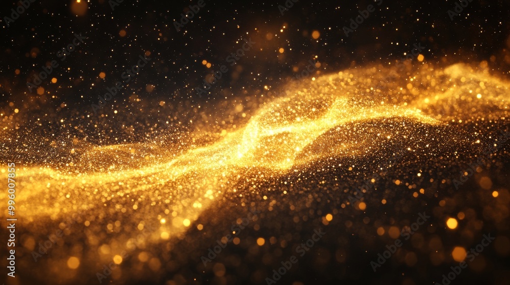 Wall mural gold gradient background with light particle. 4k resolution