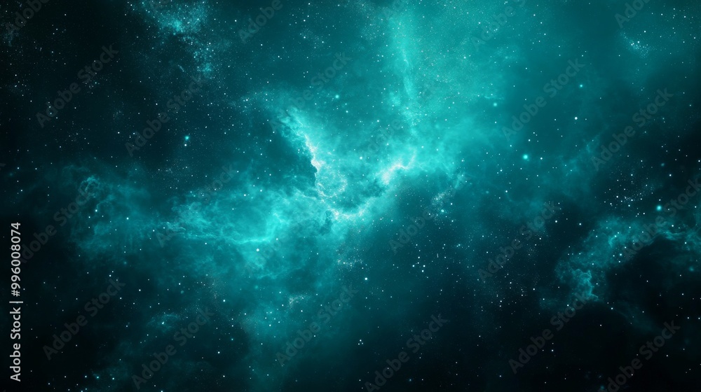 Wall mural teal gradient background with light particle. 4k resolution graphic.