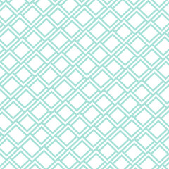 Seamless Aqua Maze Geometric Pattern on White Background