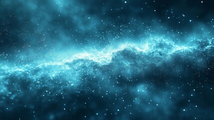 Teal gradient background with light particle. 4K resolution graphic.