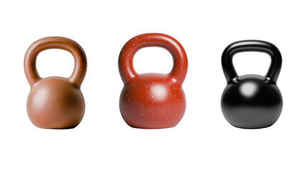 Kettle bell ready for workout isolated on transparent background