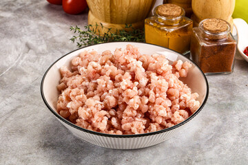 Homemade Raw pork minced meat