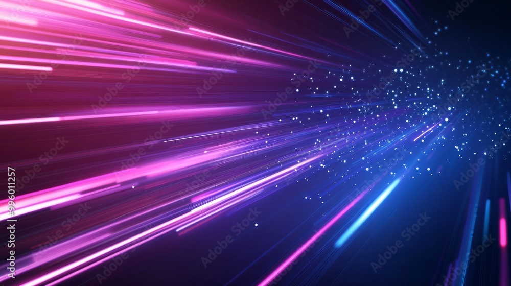 Poster cyber technology backdrop with streaks of light, representing high-speed global data transfer and di