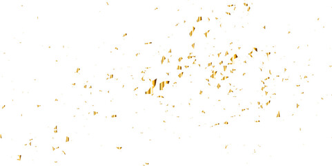 Doted and confetti golden glitter on transparent background. Shiny glittering dust. Gold glitter sparkle confetti that floats down falling. Vector illustration.