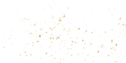 Vector gold particles confetti glitter on transparent background.  Gold sparks and doted golden glitter special light effect celebration background. 