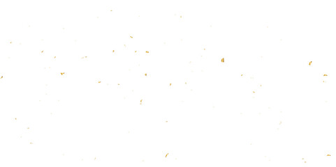 Golden glitter confetti falling down on transparent background. Vector illustration.