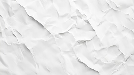 Fototapeta premium Crumpled white paper texture on a plain background revealing subtle peaks and valleys of the surface