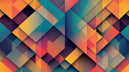 Abstract Geometric Pattern with Overlapping Shapes and Vibrant Colors
