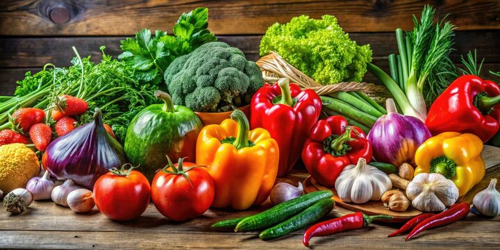 Vibrant parval vegetables are beautifully arranged on a rustic wooden table, inviting creativity for delicious and healthy meal preparations ready for cooking and enjoyment.