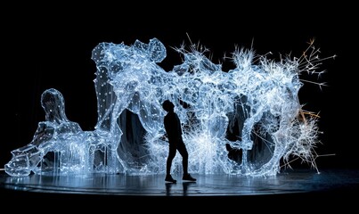 Human connections and personal connected network . creativity and mental health or psychology symbol. technology, innovation, artificial intelligence, illustration,