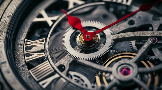 A clock where time management is the gears, turning smoothly to keep everything running like clockwork