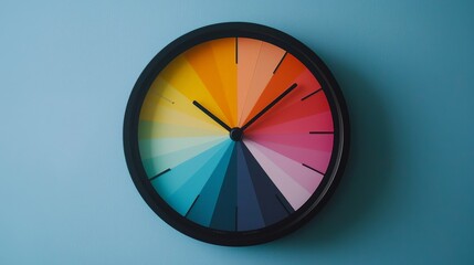 A clock where visual goal tracking is the changing colors of the face, shifting hues as each goal gets closer to completion