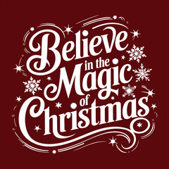 Christmas T-shirt Typography Vector Illustration Art Design