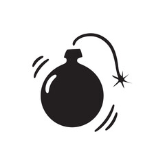 Simple bomb icon silhouette