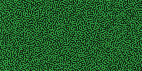 Abstract truing organic wallpaper Turing reaction diffusion monochrome seamless pattern with chaotic motion. Generative algorithm psychedelic background. Reaction-diffusion or truing pattern formation