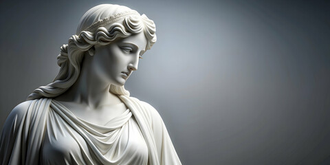 Naklejka premium Beautiful lady statue in white color, statue, beautiful, lady, white, color, elegant, sculpture, art, marble, classical