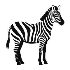 Simple Zebra Silhouette Illustration Transparent Background