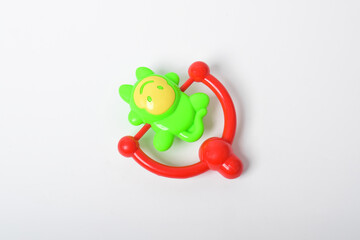 Baby rattles, A colorful baby toys isolated on white background