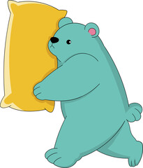 big sleepy bear walking towards the room to sleep [Converted]