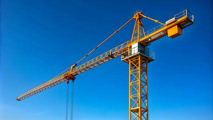 Construction crane against clear sky, construction, crane, building, development, progress, industrial, machinery, equipment