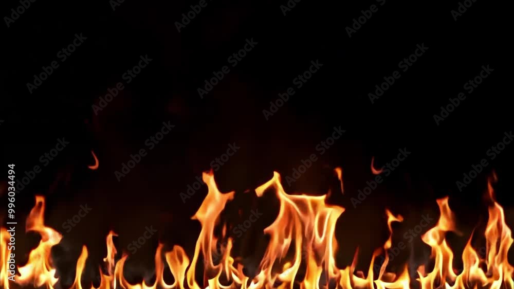 Aufkleber flames dancing in a dark background, creating a dynamic and intense visual of fire.