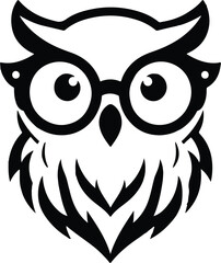 owl icon design silhouette with white