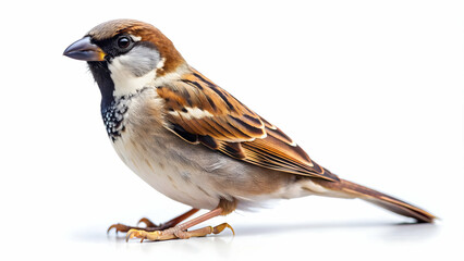 Sparrow isolated on white background, sparrow, isolated, white background, bird, small, wildlife, nature, feathers, flying, avian